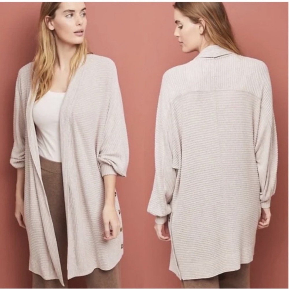 Anthropologie SATURDAY SUNDAY Acadia Cloudfleece ribbed button cardigan